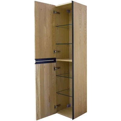 Afbeelding van Wiesbaden Lotus kolomkast met 2 deuren 35 cm naturel eik/mat zwart