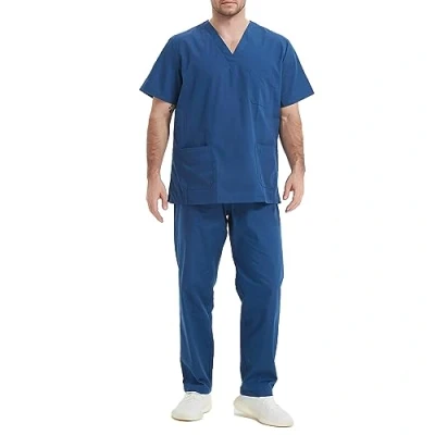 Image de MISEMIYA Ensemble Uniformes Unisexe Blouse Uniforme Médical avec Haut et Pantalon Ref.6801 6802 XXL, Azul Marino