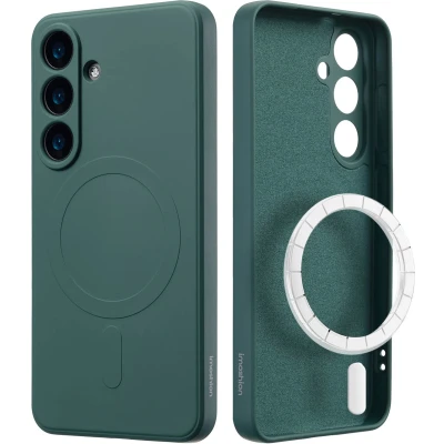 Afbeelding van imoshion Hoesje Geschikt voor Samsung Galaxy S25 Siliconen Color Backcover MagSafe Donkergroen