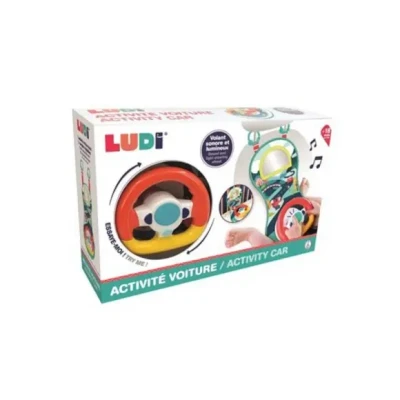 Afbeelding van Ludi Activiteitenbord Geluids en lichtstuur om de baby bezig te houden in auto, vanaf 18 maanden, verstelbare riemen, 2 bevestigingsringen, 21 x 43 10 cm