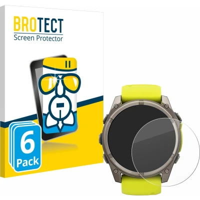Afbeelding van BROTECT Screenprotector voor Garmin Fenix 8 Solar (51 mm) Folie Beschermfolie Beschermglas transparant (6 Stuks)