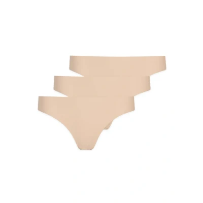 Afbeelding van Snocks 3 PACK String, Dames, Maat: Medium, Hellbeige
