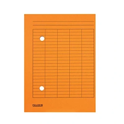 Afbeelding van Origineel Falken pakket Van 100 circulerende mappen. Gemaakt in Duitsland. gerecycled karton voor DIN A4 met dubbelzijdige organisatieprint, oranje Blauwe Engel nietmachine kantoor, school en mobiele organisatie