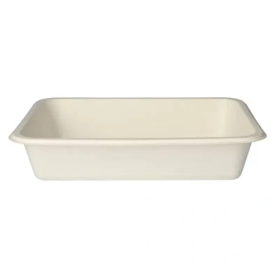 Afbeelding van Topseal Menuschalen van Suikerriet Rechthoek 1 Vak 225 x 175 45mm
