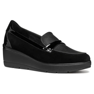 Afbeelding van Geox COMPENSÉ ILDE PAT Mocassins, Dames, Maat: 38, Noir Leer