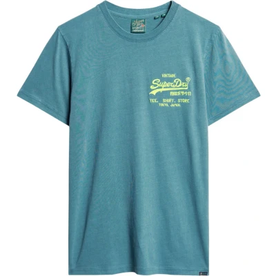 Afbeelding van Superdry Vintage LOGO Tshirt print, Heren, Maat: Small, Hydro blue