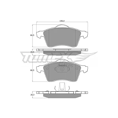 Afbeelding van TOMEX brakes TX 13 91 Remblokkenset Vooras VOLKSWAGEN: TRANSPORTER 4, 4 Bus