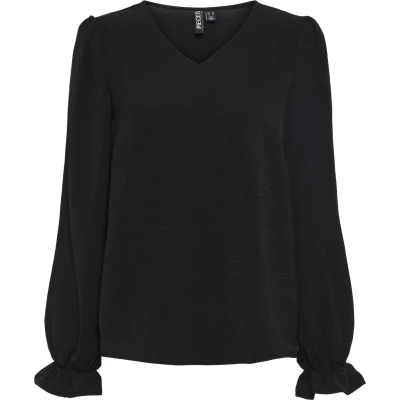 Afbeelding van PIECES PCTIFFANY LS V NECK Top WVN NOOS BC Dames Maat XS