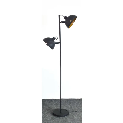 Afbeelding van Arras Industrieel Design Vloerlamp 2 Lichts Goud Zwart