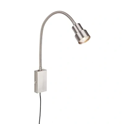 Afbeelding van LED wandlamp Tusi met flexibele arm, nikkel