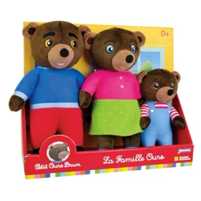 Image de JEMINI 024435 Coffret Peluche Famille : Maman, Papa Petit Ours Brun, Multicolore