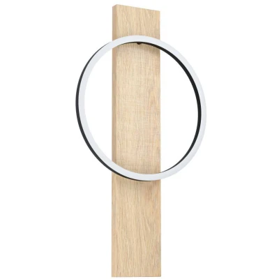 Afbeelding van EGLO Boyal Wandlamp LED 56 cm Zwart/Bruin/Landelijk/Wit