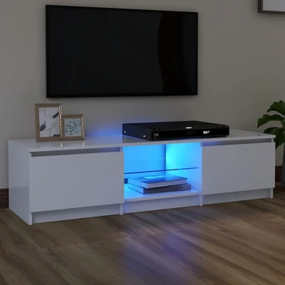 Afbeelding van Tv meubel met LED verlichting 140x40x35,5 cm wit