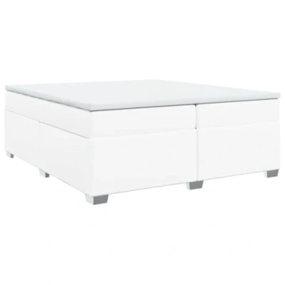 Afbeelding van vidaXL Boxspring met matras kunstleer wit 200x200 cm