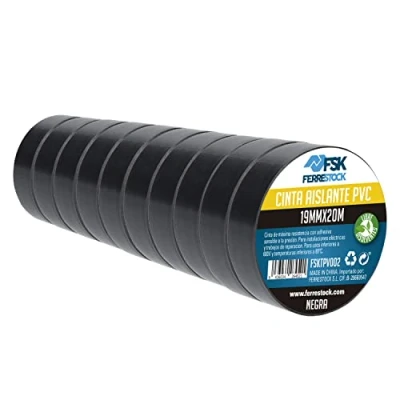 Afbeelding van Ferrestock FSKTPV002 10 stuks PVC isolatietape zwart 19 x 20 mm