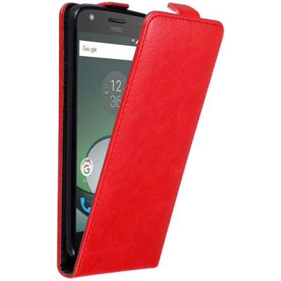 Afbeelding van Cadorabo Hoesje geschikt voor Motorola MOTO Z PLAY in APPEL ROOD Beschermhoes flip design Case Cover met magnetische sluiting