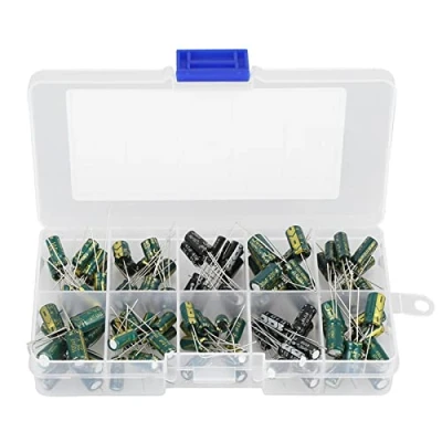 Afbeelding van 100 stuks elektrolytische condensatorset 10 waarden V 63 uf 470uf hoge inhoud audio condensator voor de productie van audiocircuits