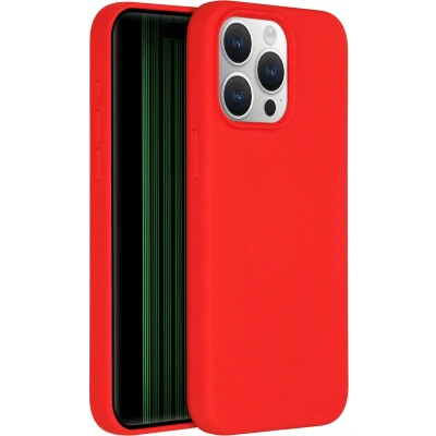 Afbeelding van Accezz Hoesje Geschikt voor iPhone 15 Pro Max Siliconen Liquid Silicone Backcover Rood