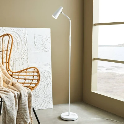 Afbeelding van Vloerlamp Crest wit beweegbare kap