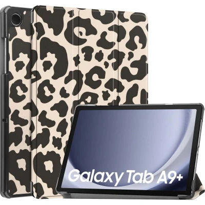 Afbeelding van iMoshion Tablet Hoes Geschikt voor Samsung Galaxy Tab A9 Plus Design Trifold Bookcase Meerkleurig /Leopard