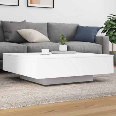 Afbeelding van Salontafel met LED verlichting 100x100x31 cm wit