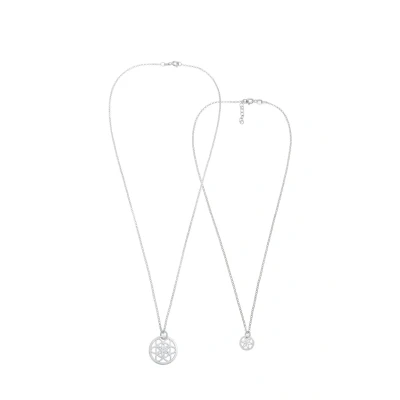 Afbeelding van Elli 2 PACK Flower Ketting silvercoloured, Dames, Maat: 45, Silver coloured
