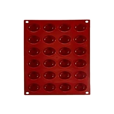 Afbeelding van Silikomart 20.009.00.0060 SF009 bakvorm pompon, 24 bakjes, siliconen, terracotta