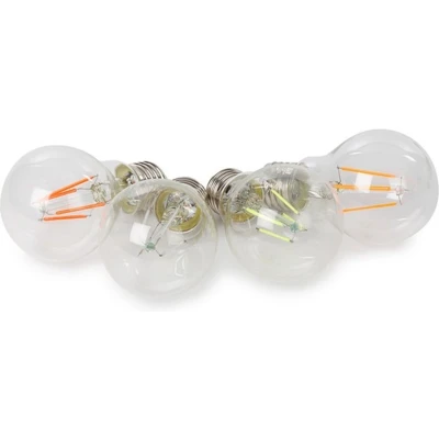Afbeelding van HQ Power Led gloeilamp, helder glas, E27, 4 stuks, verschillende kleuren