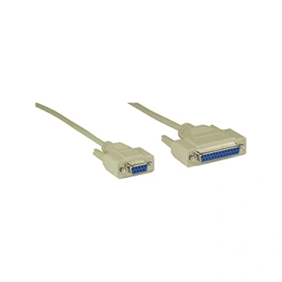 Afbeelding van Premium seriële RS232 null modemkabel 9 pins SUB D (v) 25 / gegoten connectoren 2 meter