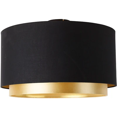 Afbeelding van QAZQA Moderne plafondlamp zwart met goud 47 cm duo kap Combi
