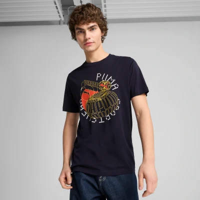 Afbeelding van Puma Graphics Execution Tshirt print, Heren, Maat: Large, New navy