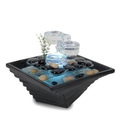Afbeelding van fontein Cristal Line Himalaya 20 cm hoog interieur relaxeer zen waterornament cadeau geschenk kerst nieuwjaar relatiegeschenk origineel lente zomer lentecollectie zomercollectie afkoeling koelte