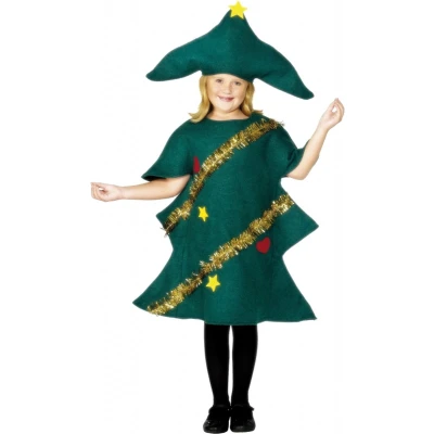 Afbeelding van Kerstboom kostuum Kinder verkleedkleding maat L (146 158)
