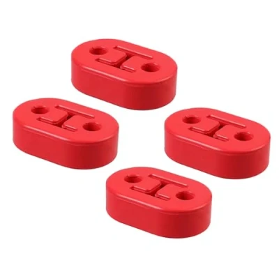 Afbeelding van Bohaner Universele uitlaathouder 11 mm zwart 2 gaten zware rubberen 4 stuks rood