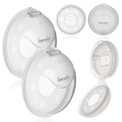 Afbeelding van LIONELO Milky Plus Melkcollectoren set 2 stuks 2x40 ml Met etui BPA vrij Past in beha Schelpvorm Herbruikbaar Steriliseerbaar