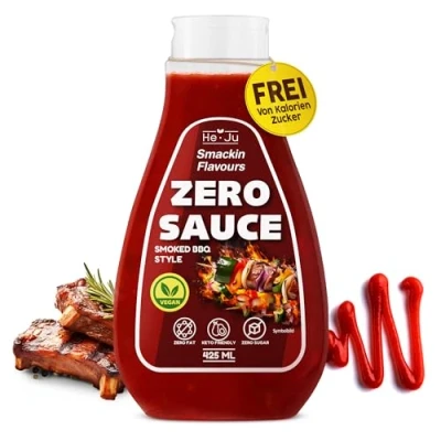 Image de Zero Sauce Smoked BBQ 1x 425ml Light Sauce, sans graisse et sucre ajouté, végétalien gluten, convient au régime céto (425 ml (1 paquet), Style)