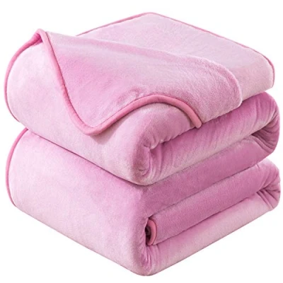 Afbeelding van Plaid Dikke Fleece Deken 220x240 cm Roze Zacht en Warm Dubbele Beddeken Flanellen Sofa Throw Dubbelzijdig Omkeerbaar