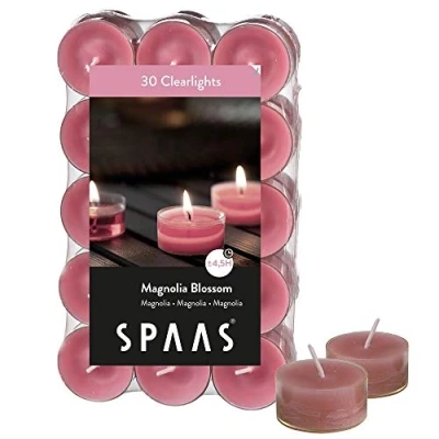 Afbeelding van SPAAS 30 Clearlights Geur, theelichten in transparante beker, ± 4,5 uur Magnolia Blossom