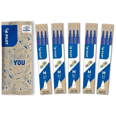 Afbeelding van Pilot, FriXion Ball Navulverpakkingen, medium punt, blauw, 5 sets 3 stuks