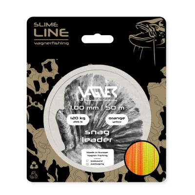 Afbeelding van Vagner Snag Meerval Leader Orange/Yellow 1.00mm (120kg) (50m) Leaders