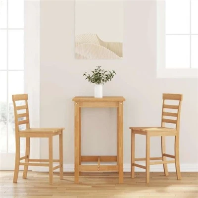 Image de VidaXL Tabourets de bar 2 pcs naturel bois massif d&#039;hévéa4102540