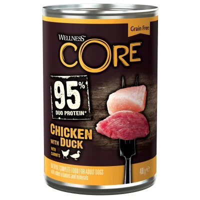 Afbeelding van Wellness Core Grain Free 95 400 g Hondenvoer Kip&amp;Eend&amp;Wortel