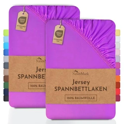 Afbeelding van NatureMark Dubbelpak (2 stuks) jersey hoeslaken Öko Tex Standaard 100 voor vertrouwen in textiel