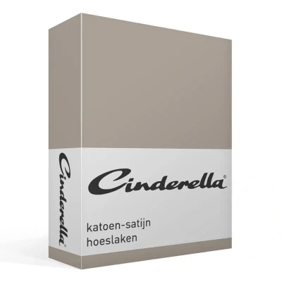 Afbeelding van Cinderella Sundays Hoeslaken 1 Persoons 100% Katoen Satijn 80x200 cm Tot 25 matrashoogte Taupe