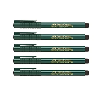 Image de Faber Castell Finepen 205003 151199 Lot de 5 feutres Noir 0,4 mm