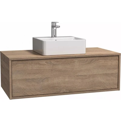 Afbeelding van Hangend badkamermeubel met enkele wastafel TEANA L 94 cm x H 32 D 47