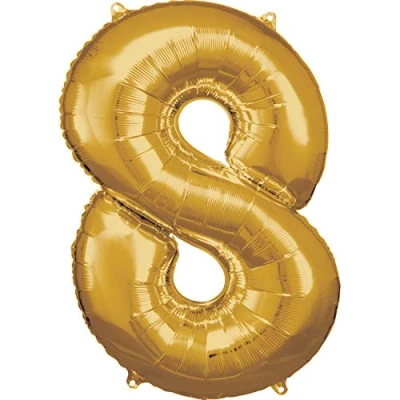 Afbeelding van Amscan Folieballon Cijfer 8 Junior 53 X 83 Cm Goud