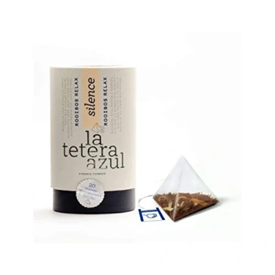 Afbeelding van LA TETERA AZUL Premium Rooibos Infusie van linde, melisse en sinaasappelbloesem. Ontspannen infusie. Ontspan je. 20 piramideboten