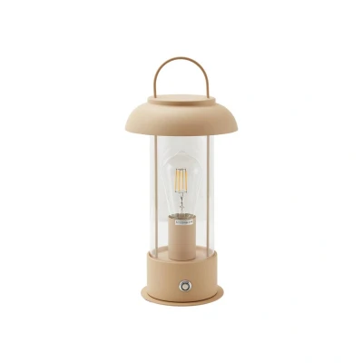 Afbeelding van Lindby Terraslampen met touchdimmer 1licht Glas, ijzer H: 36.4 cm E27 abrikoos, helder Inclusief lichtbron