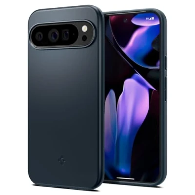 Image de Spigen Thin Fit Coque de protection pour téléphone portable polyuréthanne thermoplastique (TPU), polycarbonate (PC) ardoise métal Google Pixel 9 Pro XL